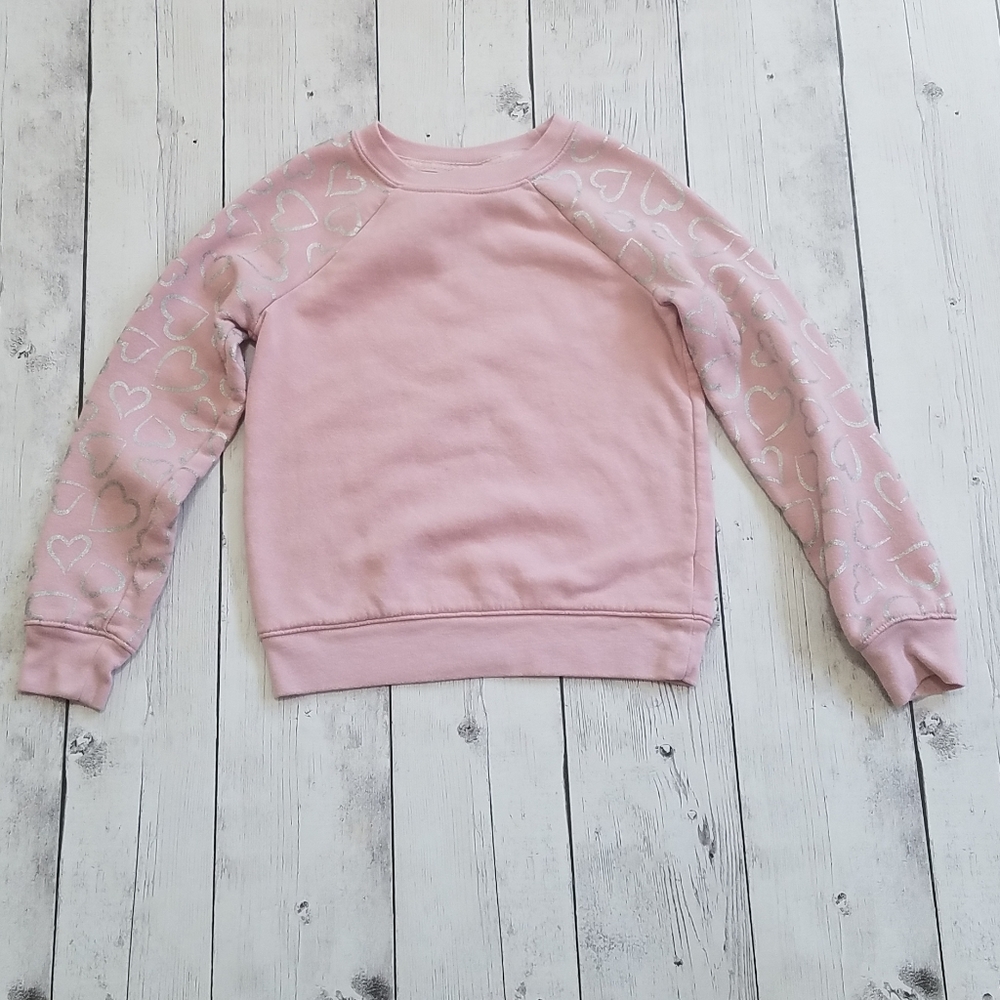 Girls Athletic work 6-6x heart sleeves sweatshirt